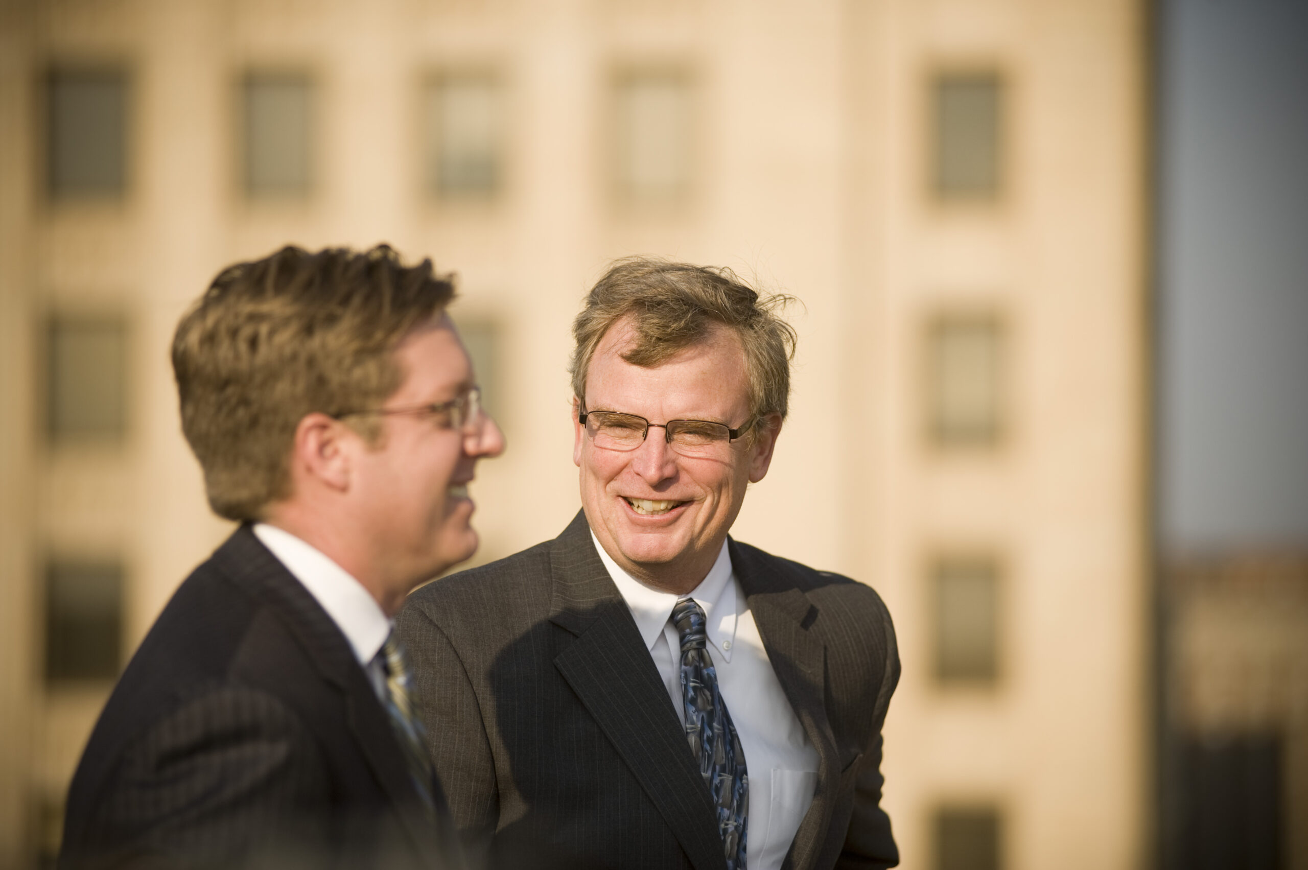 Ben Hammond and Steve Hilger on Grand Rapids rooftop