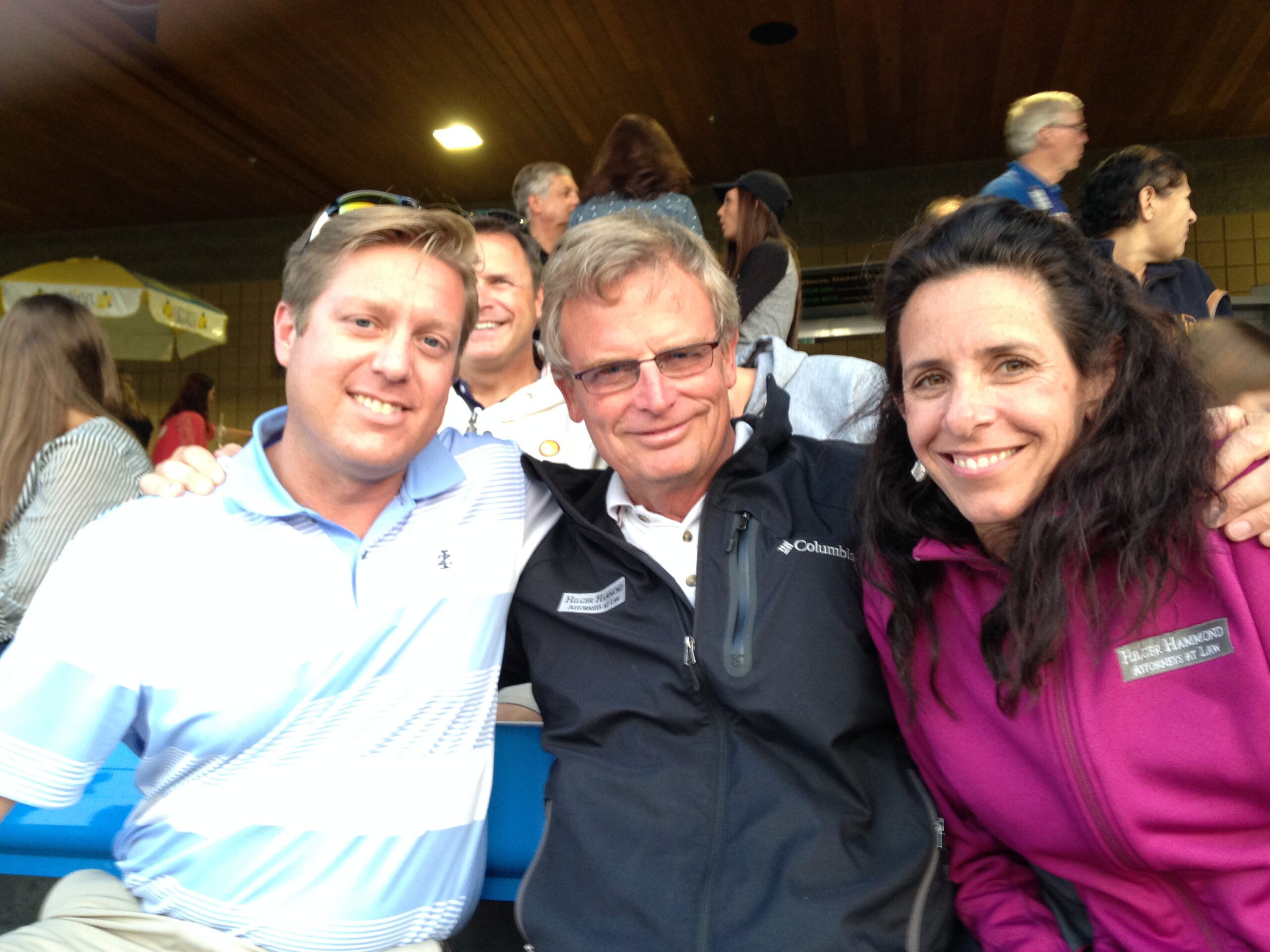 Attorneys Aileen Leipprandt, Steve Hilger, and Ben Ben Hammond at a client outing